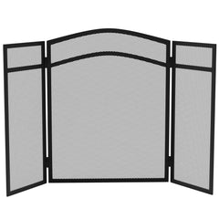 Milton 3-Panel Fire Guard - Black