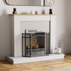 Milton 3-Panel Fire Guard - Black
