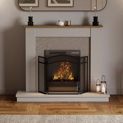 Milton 3-Panel Fire Guard - Black