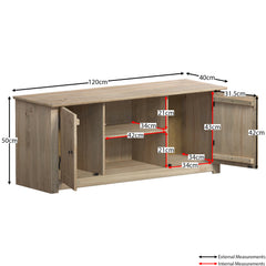 Panama 2-Door 1-Shelf Flat Screen TV Unit