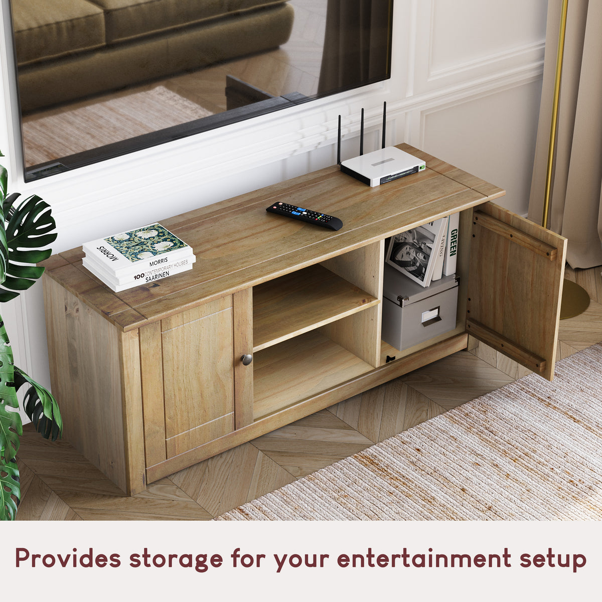 Panama 2-Door 1-Shelf Flat Screen TV Unit