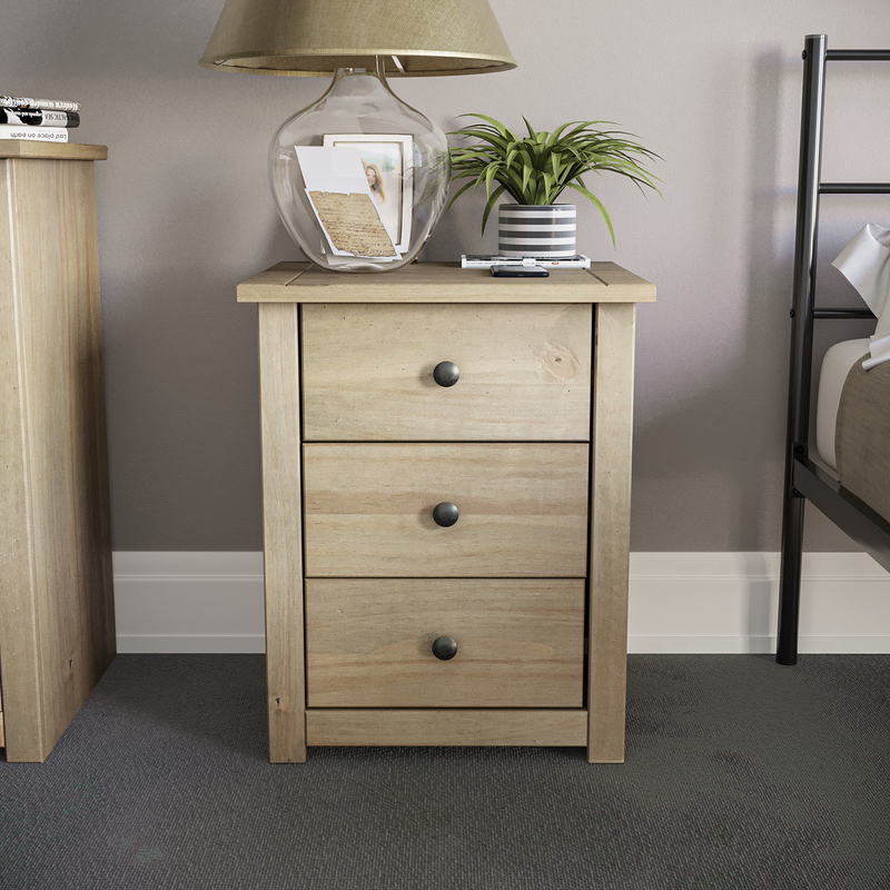 Panama 3 Drawer Bedside Chest