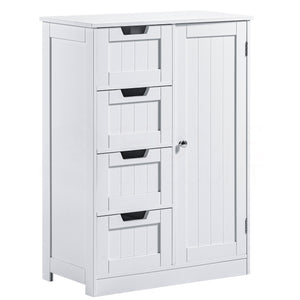 Priano 4-Drawer 1-Door Freestanding Unit, White