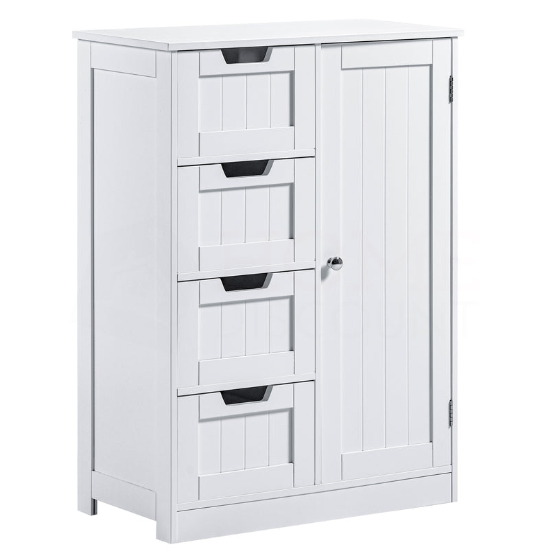 Priano 4-Drawer 1-Door Freestanding Unit, White