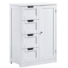 Priano 4-Drawer 1-Door Freestanding Unit, White