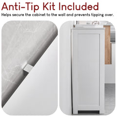 Priano 4-Drawer 1-Door Freestanding Unit, White