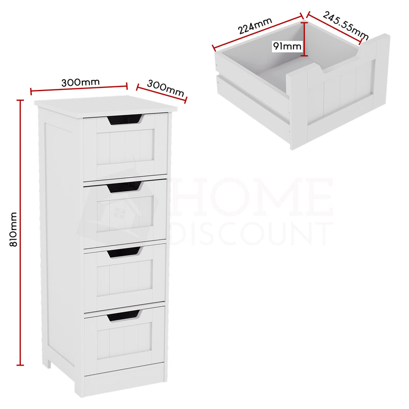 Priano 4-Drawer Freestanding Unit - White