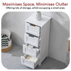 Priano 4-Drawer Freestanding Unit, White
