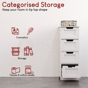 Priano 4-Drawer Freestanding Unit, White