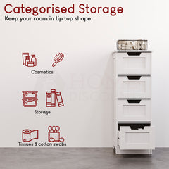 Priano 4-Drawer Freestanding Unit, White