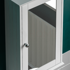 Priano 1 Door Mirrored Wall Cabinet, White