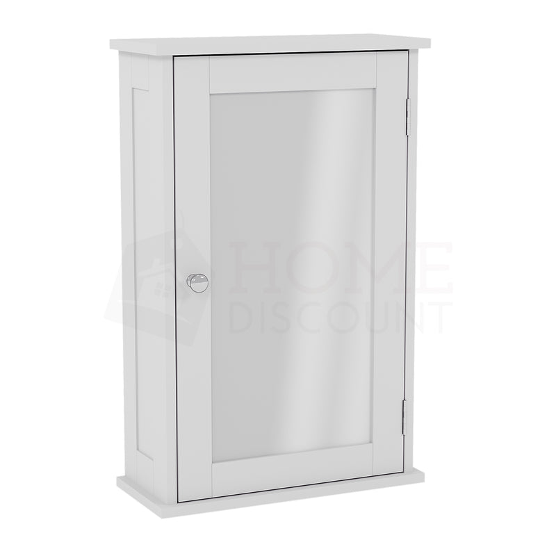 Priano 1-Door Mirrored Wall Cabinet - White