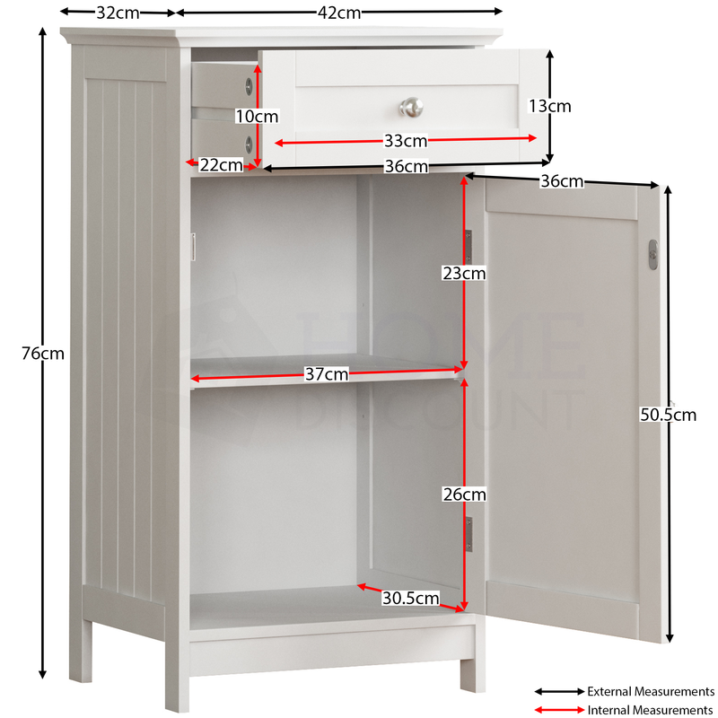 Priano 1 Door 1 Drawer Freestanding Cabinet