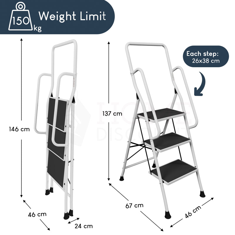 3-Step Ladder With Handrail