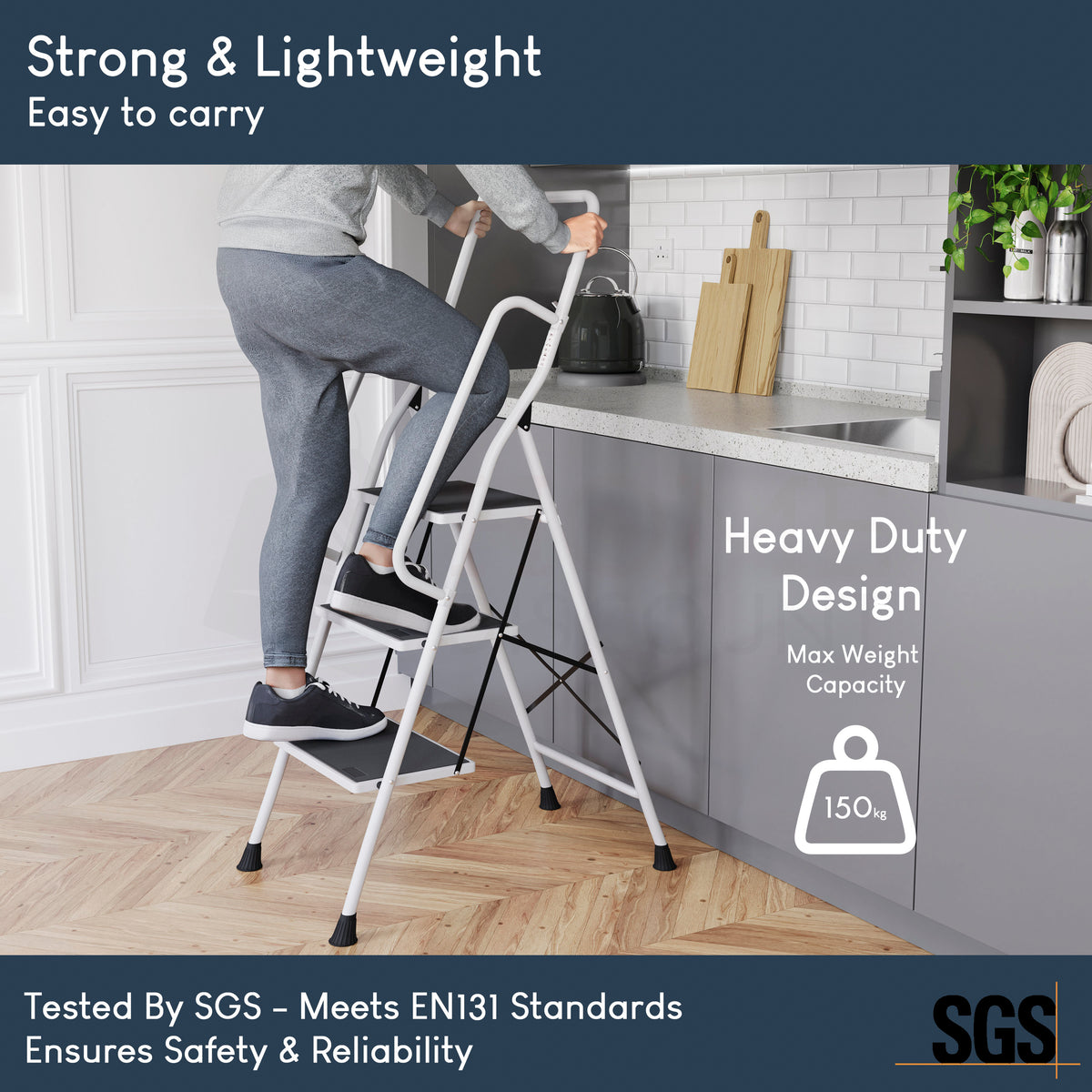 3-Step Ladder With Handrail