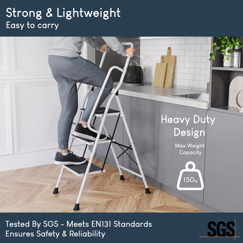 3-Step Ladder With Handrail
