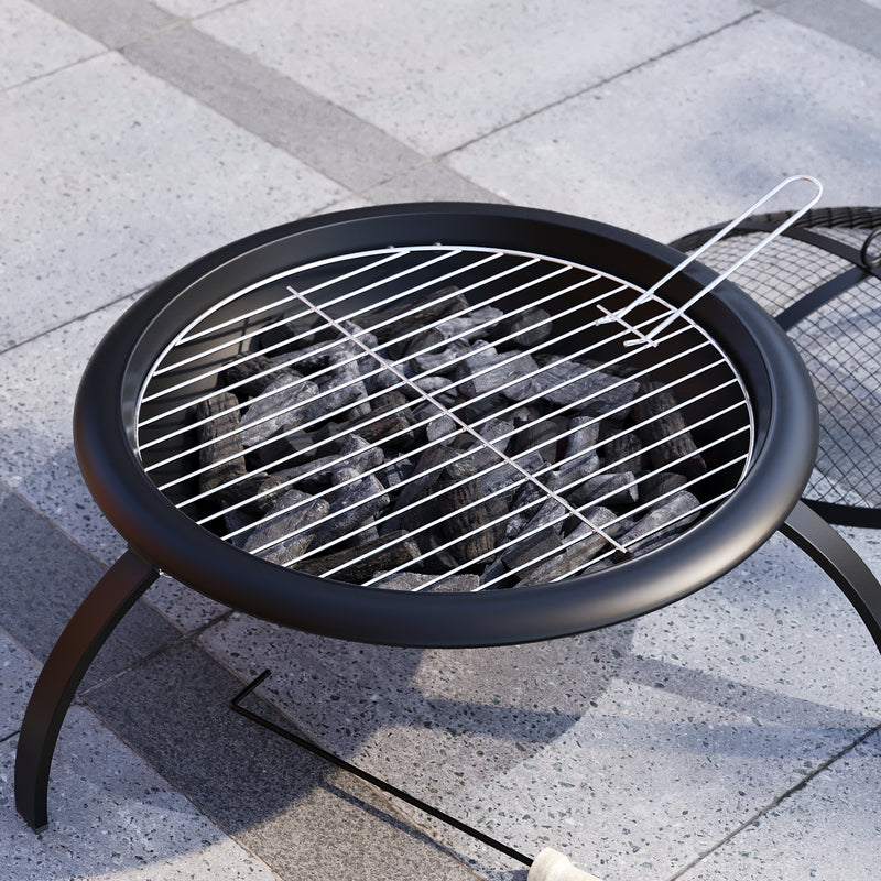 Folding Steel Fire Pit - Black