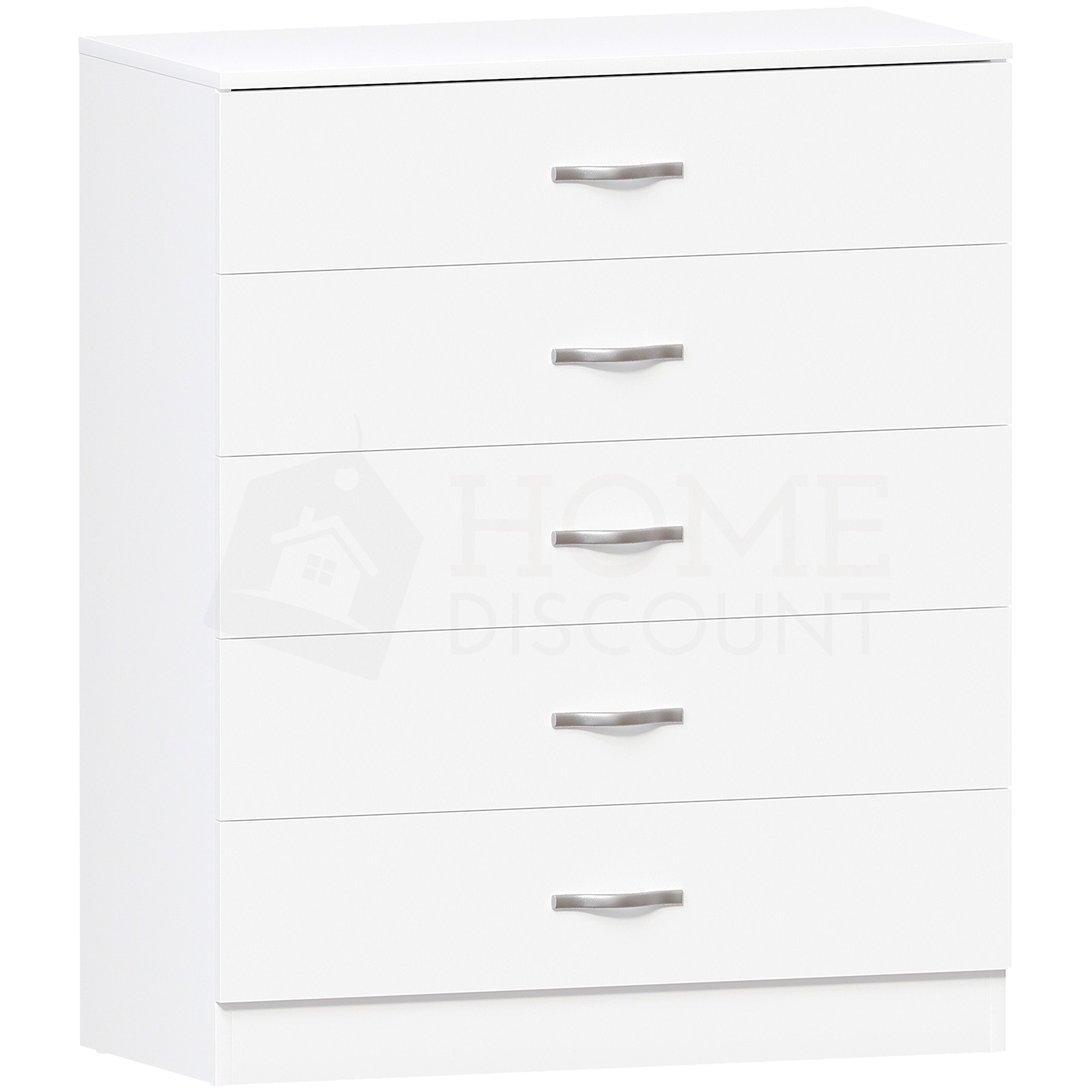 Riano 5 Drawer Chest White Home Discount Ltd