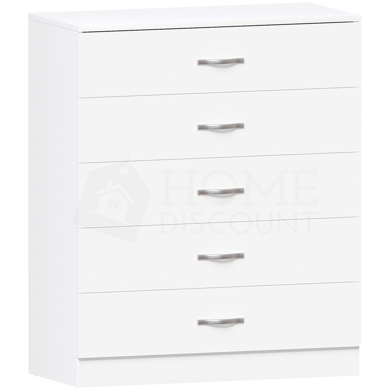 Riano 5 Drawer Chest White Home Discount Ltd