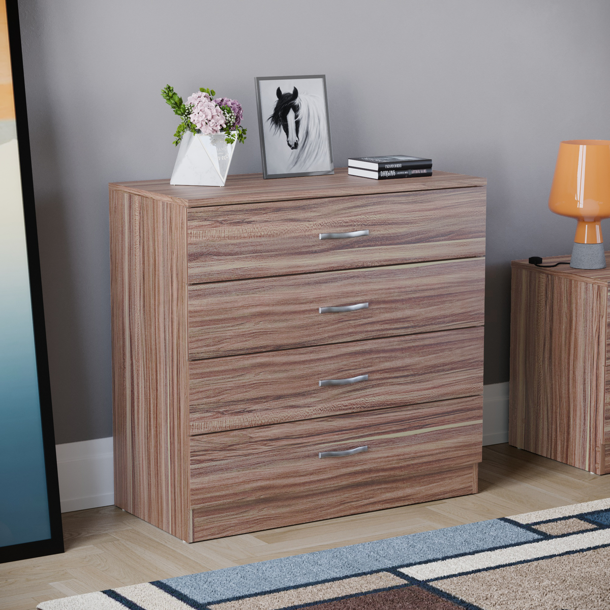 Riano 4-Drawer Chest - Walnut