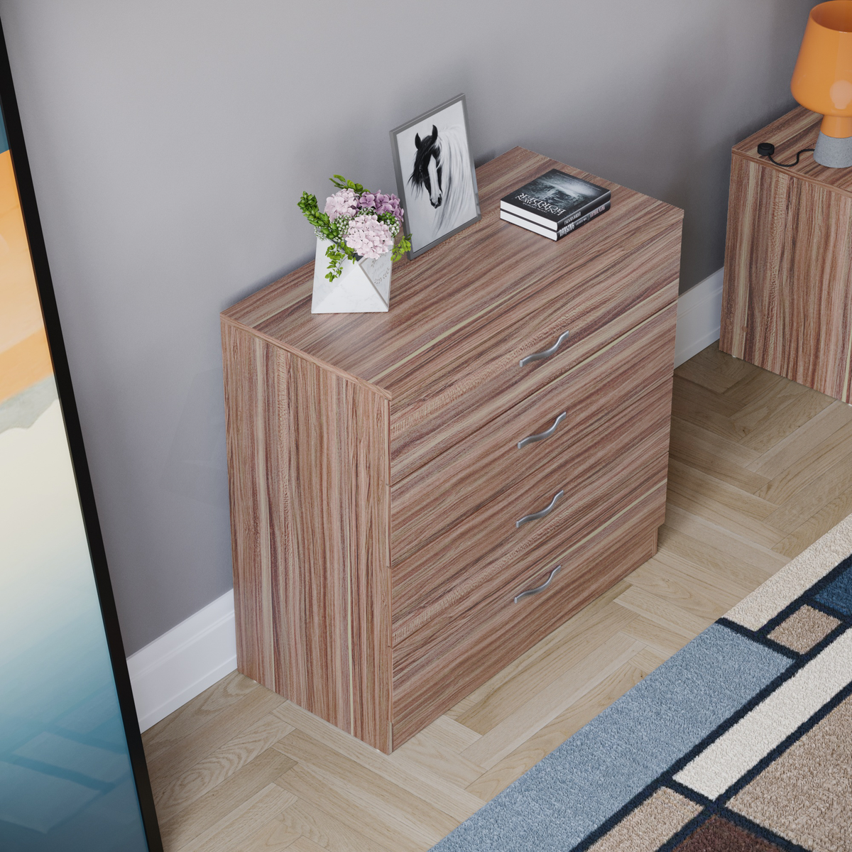 Riano 4-Drawer Chest - Walnut