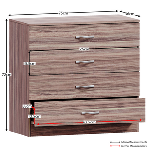 Riano 4-Drawer Chest - Walnut