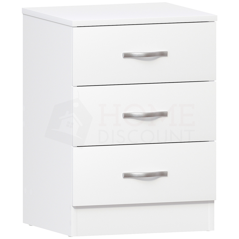 Riano 3-Drawer Bedside Chest - White