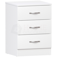 Riano 3 Drawer Bedside Chest, White