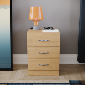 Riano 3-Drawer Bedside Chest, Pine