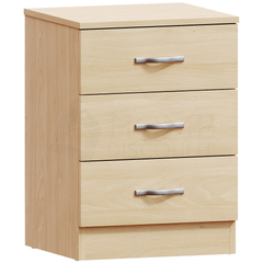 Riano 3 Drawer Bedside Chest, Pine