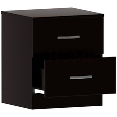 Riano 2-Drawer Bedside Chest - Black