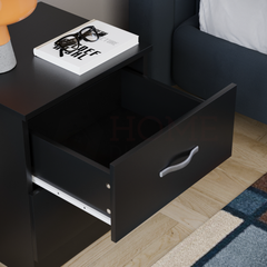 Riano 2-Drawer Bedside Chest - Black