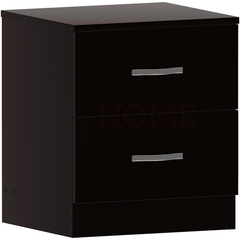 Riano 2 Drawer Bedside Chest, Black