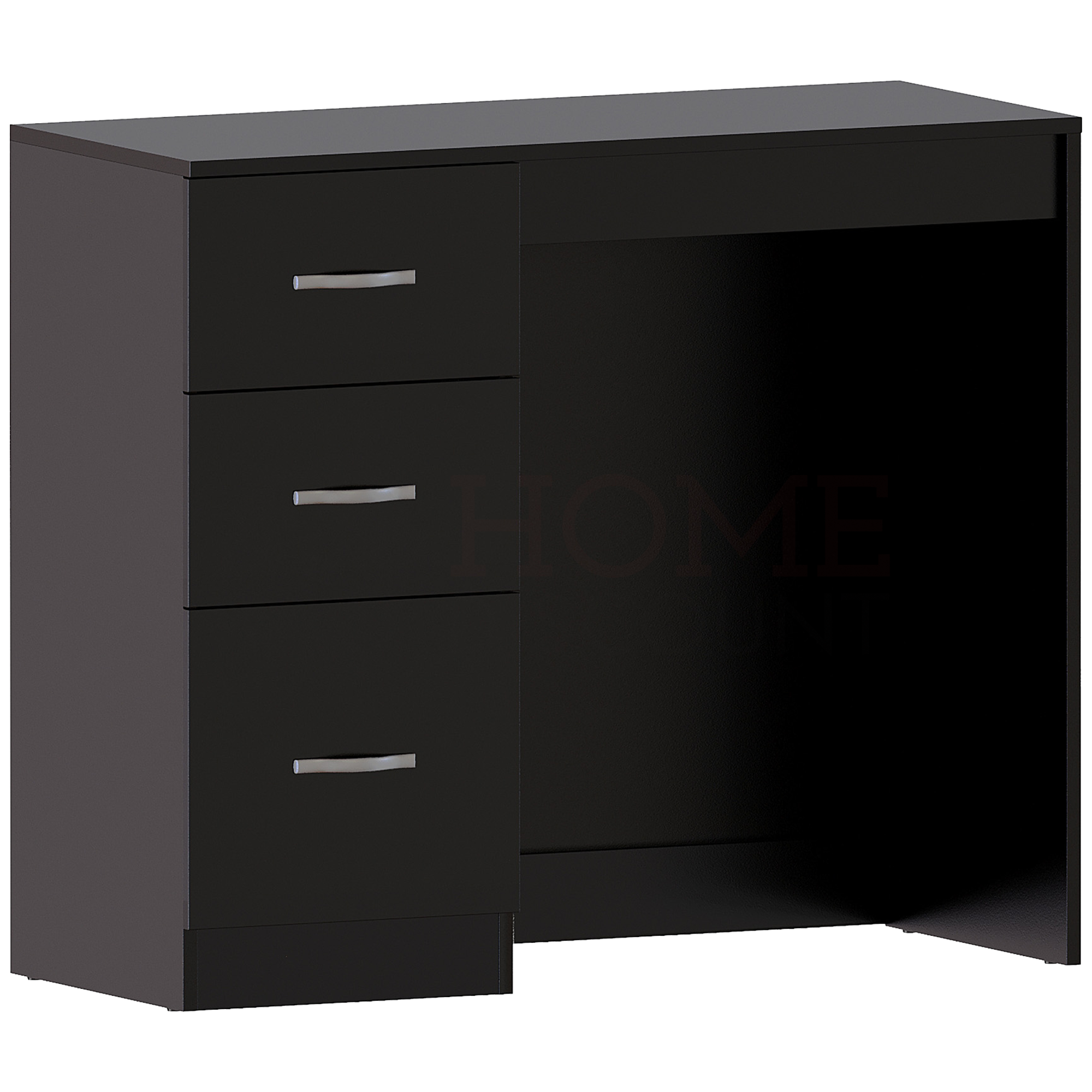 Riano 3-Drawer Dressing Table - Black | Home Discount Ltd Riano 3-Drawer Dressing Table - Black | Home Discount Ltd