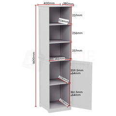 Priano 1-Door 2-Shelf Tall Cabinet - White