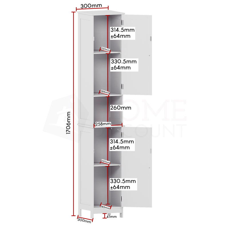 Liano 2-Door Tall Cabinet - White