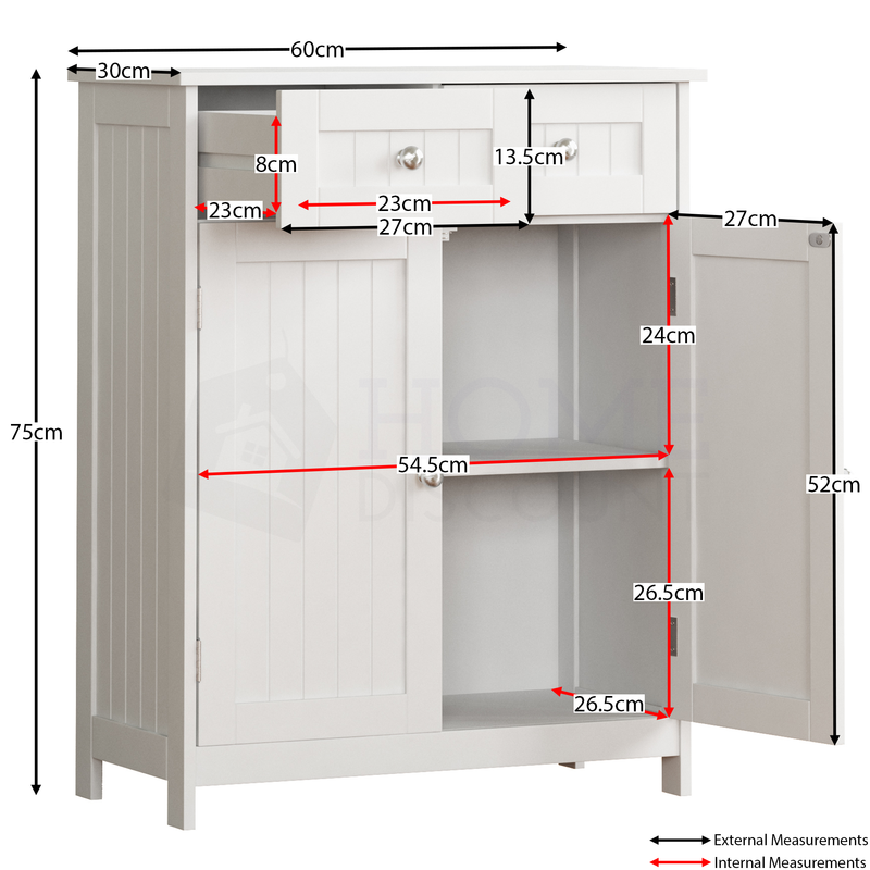 Priano 2 Drawer 2 Door Freestanding Cabinet