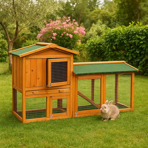 Double Wooden Pet Hutch