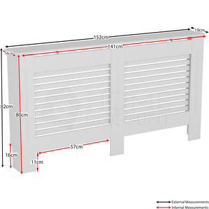 Milton Radiator Cover - White, Large