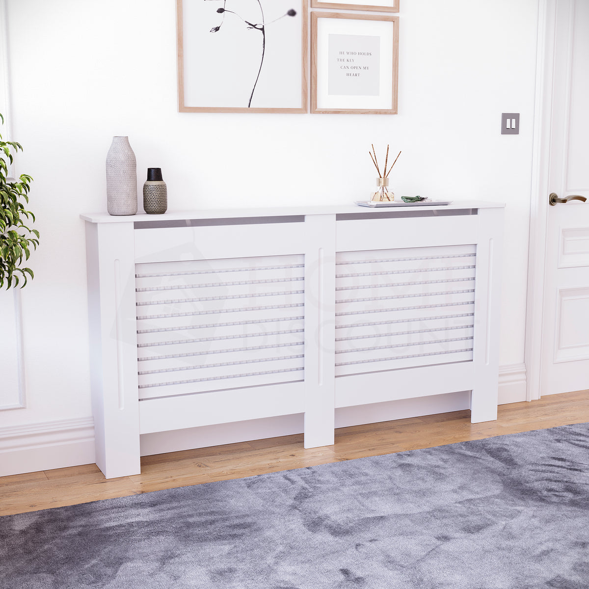Milton Radiator Cover - White, Large