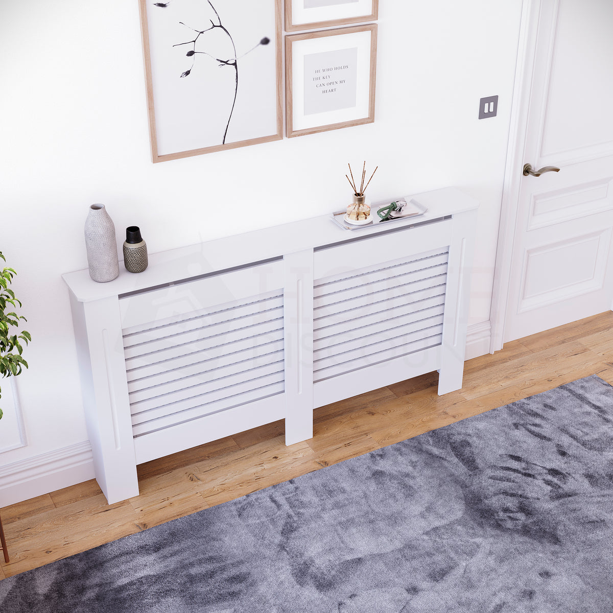 Milton Radiator Cover - White, Large