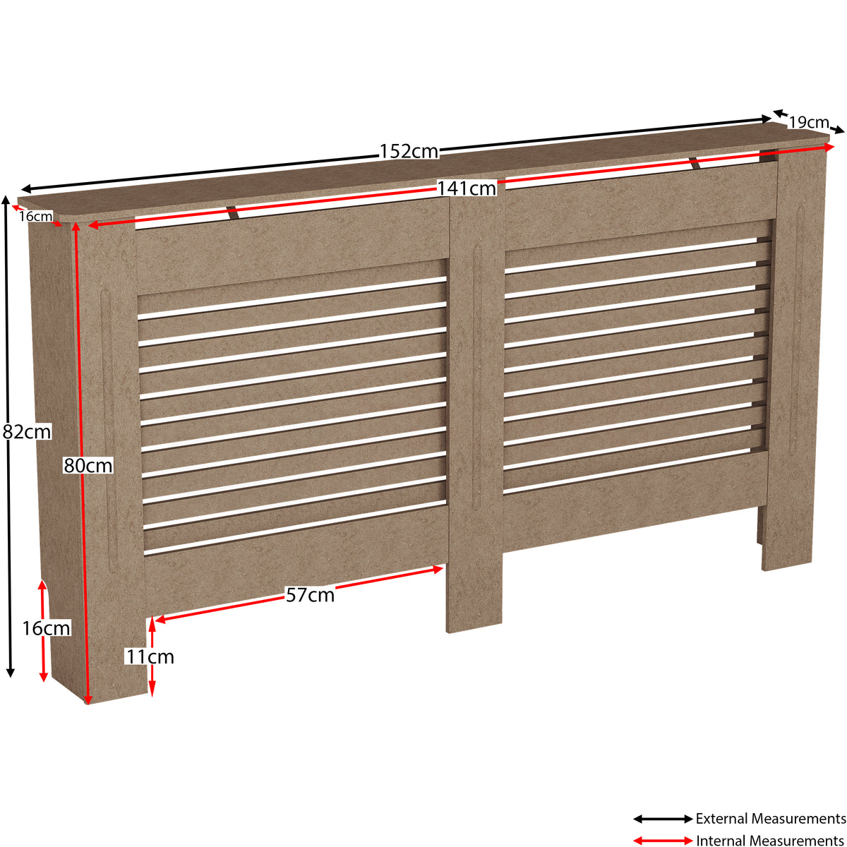 Milton Radiator Cover - Unfinished, Large