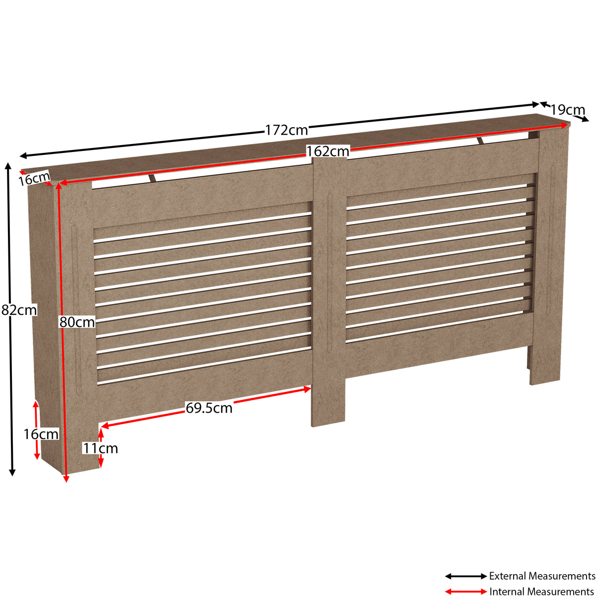 Milton Radiator Cover - Unfinished, Extra Large