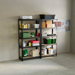 5-Tier Shelf, Black - 2 Bay