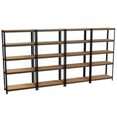 5-Tier Shelf, Black - 4 Bay