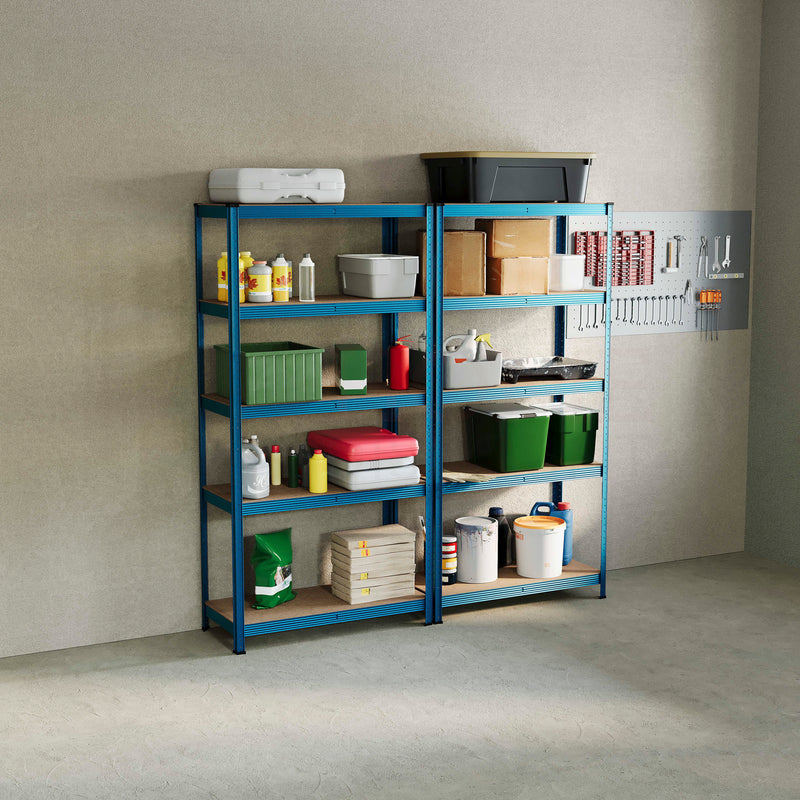 5-Tier Shelf, Blue - 2 Bay
