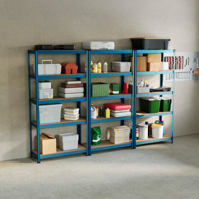 5-Tier Shelf, Blue - 3 Bay