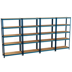 5-Tier Shelf, Blue - 4 Bay