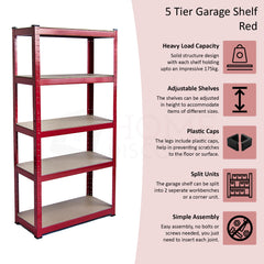 5-Tier Shelf - Red