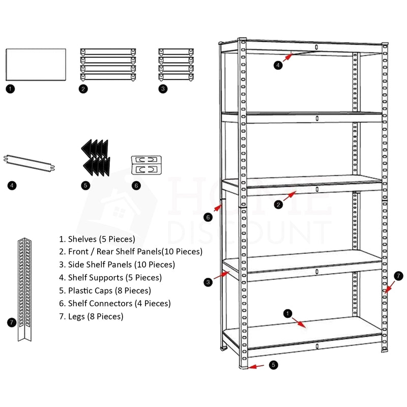 5-Tier Shelf - Red